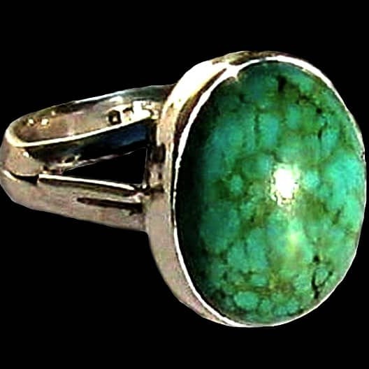 Turquoise - Bague indienne argent Turquoise - Bijoux Inde