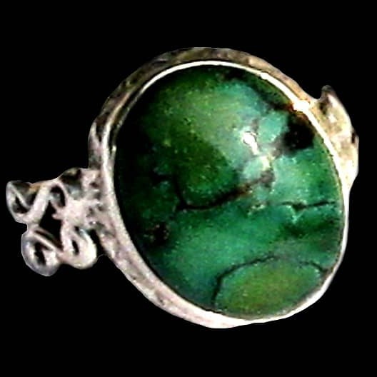 Turquoise - Bague indienne argent Turquoise - Bijoux Inde