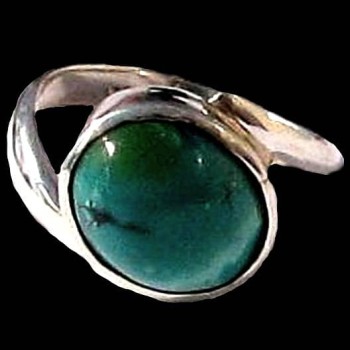 Turquoise - Bague indienne argent Turquoise - Bijoux Inde