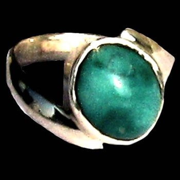 Turquoise - Bague indienne argent Turquoise - Bijoux Inde