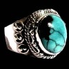 Turquoise - Bague indienne argent Turquoise - Bijoux Inde