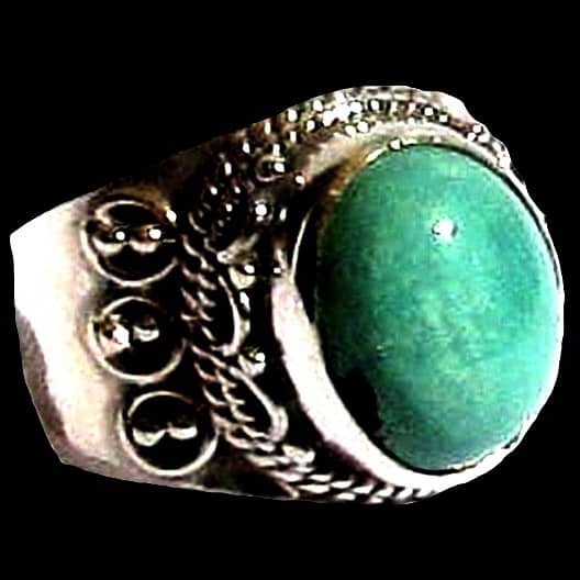 Turquoise - Bague indienne argent Turquoise - Bijoux Inde