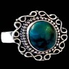 Turquoise - Bague indienne argent Turquoise - Bijoux Inde