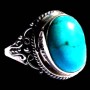 Turquoise - Bague indienne argent Turquoise - Bijoux Inde