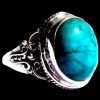 Turquoise - Bague indienne argent Turquoise - Bijoux Inde