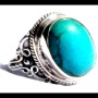 Turquoise - Bague indienne argent Turquoise - Bijoux Inde