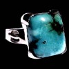 Turquoise - Bague indienne argent Turquoise - Bijoux Inde