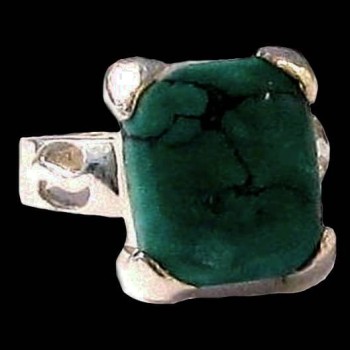 Turquoise - Bague indienne argent Turquoise - Bijoux Inde