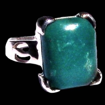 Turquoise - Bague indienne argent Turquoise - Bijoux Inde