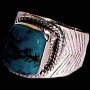 Turquoise - Bague indienne argent Turquoise - Bijoux Inde