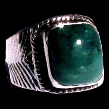 Turquoise - Bague indienne argent Turquoise - Bijoux Inde