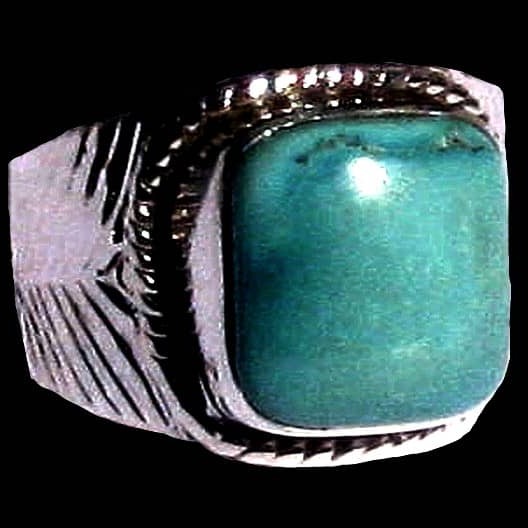 Turquoise - Bague indienne argent Turquoise - Bijoux Inde