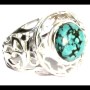 Turquoise - Bague indienne argent Turquoise - Bijoux Inde