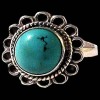 Turquoise - Bague indienne argent Turquoise - Bijoux Inde