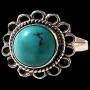 Turquoise - Bague indienne argent Turquoise - Bijoux Inde
