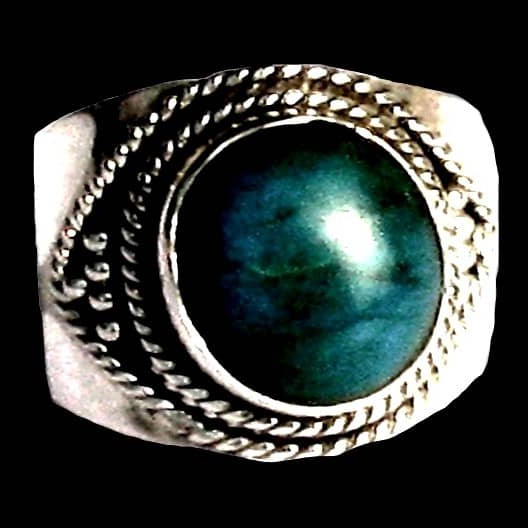 Turquoise - Bague indienne argent Turquoise - Bijoux Inde