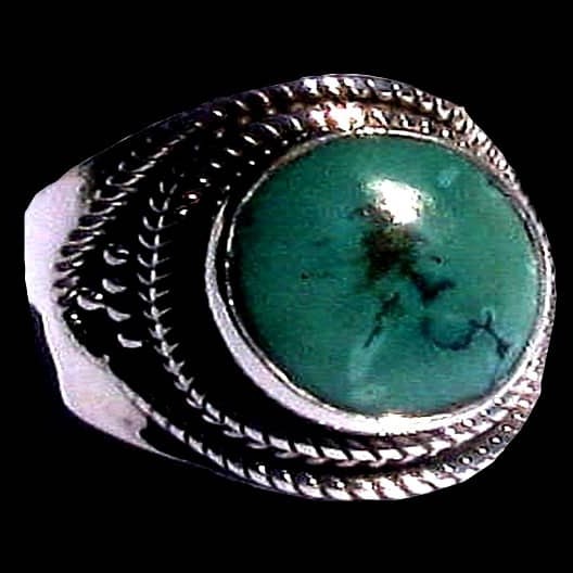 Turquoise - Bague indienne argent Turquoise - Bijoux Inde