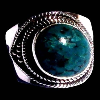 Turquoise - Bague indienne argent Turquoise - Bijoux Inde