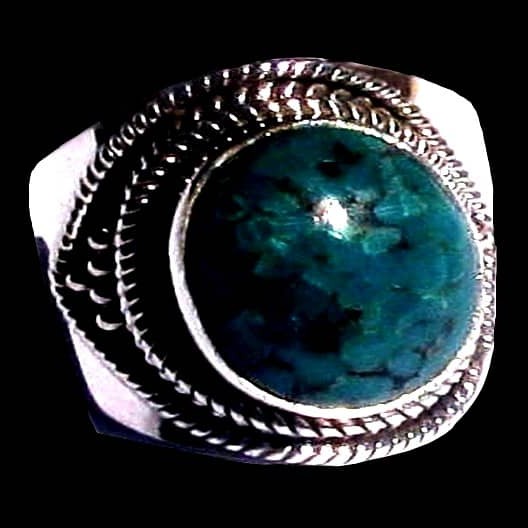 Turquoise - Bague indienne argent Turquoise - Bijoux Inde