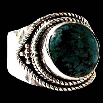 Turquoise - Bague indienne argent Turquoise - Bijoux Inde