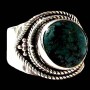 Turquoise - Bague indienne argent Turquoise - Bijoux Inde