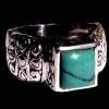 Turquoise - Bague indienne argent Turquoise - Bijoux Inde