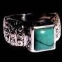 Turquoise - Bague indienne argent Turquoise - Bijoux Inde