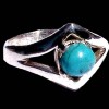 Turquoise - Bague indienne argent Turquoise - Bijoux Inde