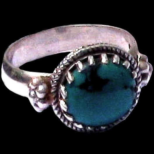 Turquoise - Bague indienne argent Turquoise - Bijoux Inde