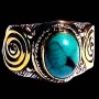 Turquoise - Bague indienne argent Turquoise - Bijoux Inde