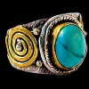 Turquoise - Bague indienne argent Turquoise - Bijoux Inde