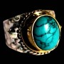 Turquoise - Bague indienne argent Turquoise - Bijoux Inde