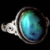 Turquoise - Bague indienne argent Turquoise - Bijoux Inde