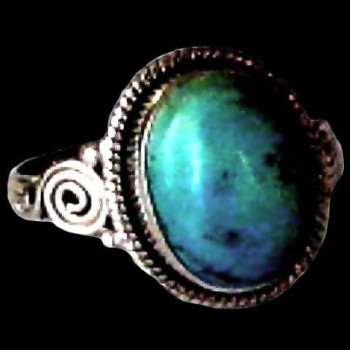 Turquoise - Bague indienne argent Turquoise - Bijoux Inde
