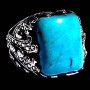 Turquoise - Bague indienne argent Turquoise - Bijoux Inde