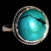 Turquoise - Bague indienne argent Turquoise - Bijoux Inde