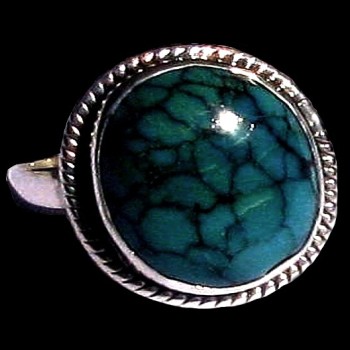 Turquoise - Bague indienne argent Turquoise - Bijoux Inde