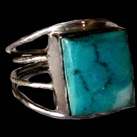 Bijoux Inde - Bague indienne argent Turquoise 