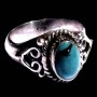 Turquoise - Bague indienne argent Turquoise - Bijoux Inde