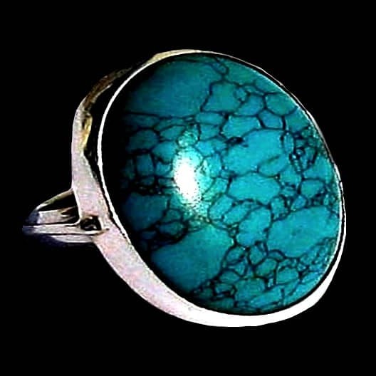 Turquoise - Bague indienne argent Turquoise - Bijoux Inde