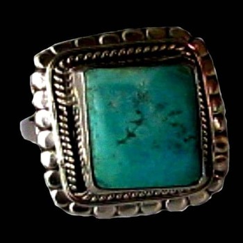 Bijoux Inde - bague indienne argent turquoise