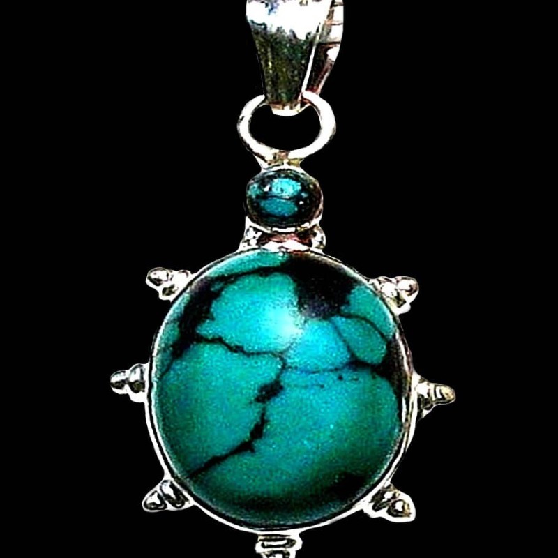 Turquoise - Pendentif indien Turquoise - Bijoux Inde