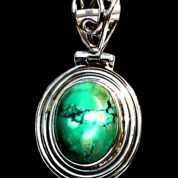 Turquoise - Pendentif indien Turquoise - Bijoux Inde