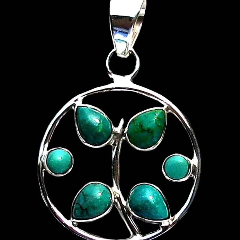 Turquoise - Pendentif indien Turquoise - Bijoux Inde