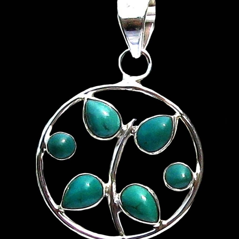 Turquoise - Pendentif indien Turquoise - Bijoux Inde