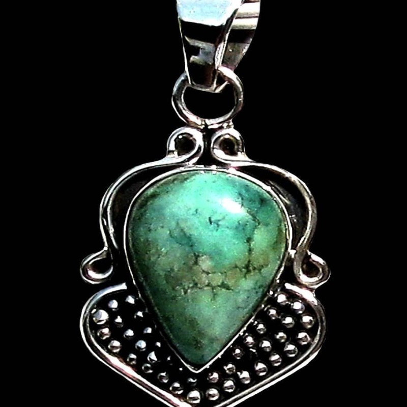 Turquoise - Pendentif indien Turquoise - Bijoux Inde