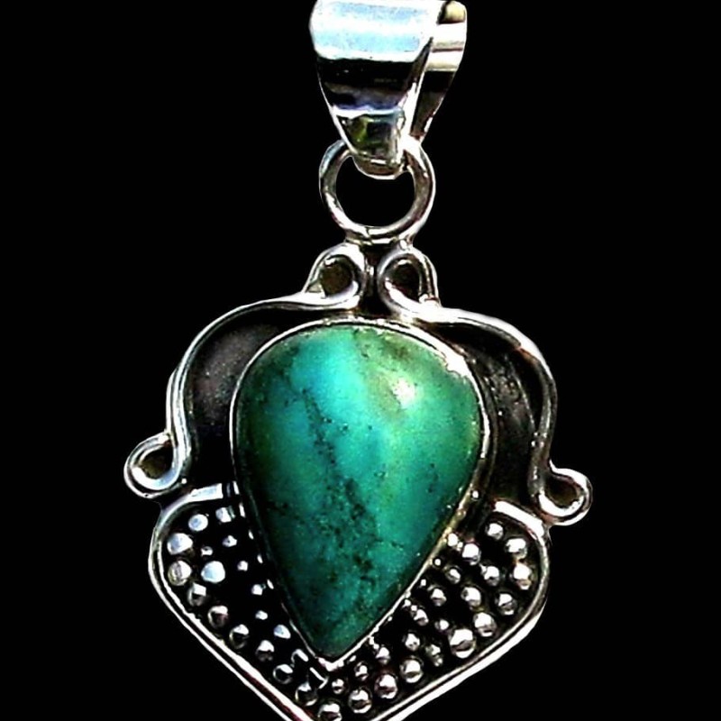 Turquoise - Pendentif indien Turquoise - Bijoux Inde