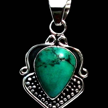Turquoise - Pendentif indien Turquoise - Bijoux Inde