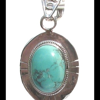 Turquoise - Pendentif indien Turquoise - Bijoux Inde