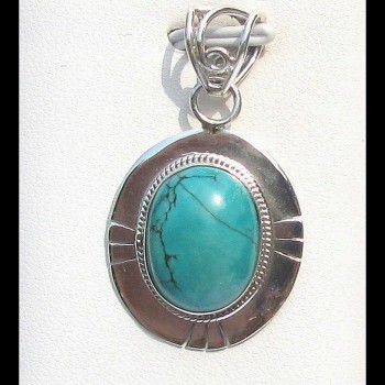 Turquoise - Pendentif indien Turquoise - Bijoux Inde